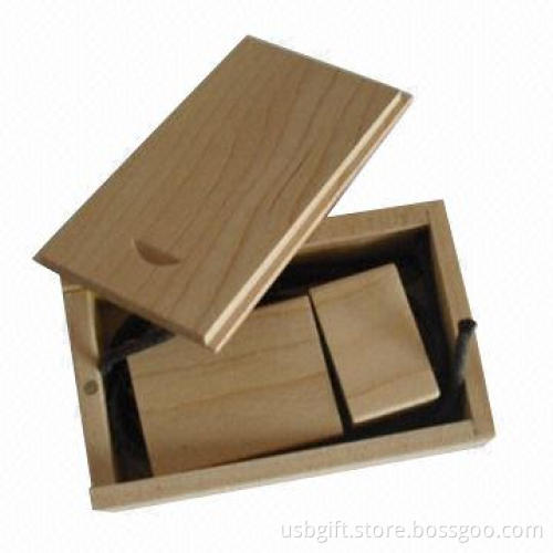 USB flash memory, custom logo wood material, 2GB memory capacity, promotional gift